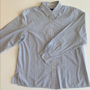 CHELSEA & CAMBELL BLUE AND WHITE  GRAPH PLAID BUTTON DOWN WOMENS BLOUSE•Size 14